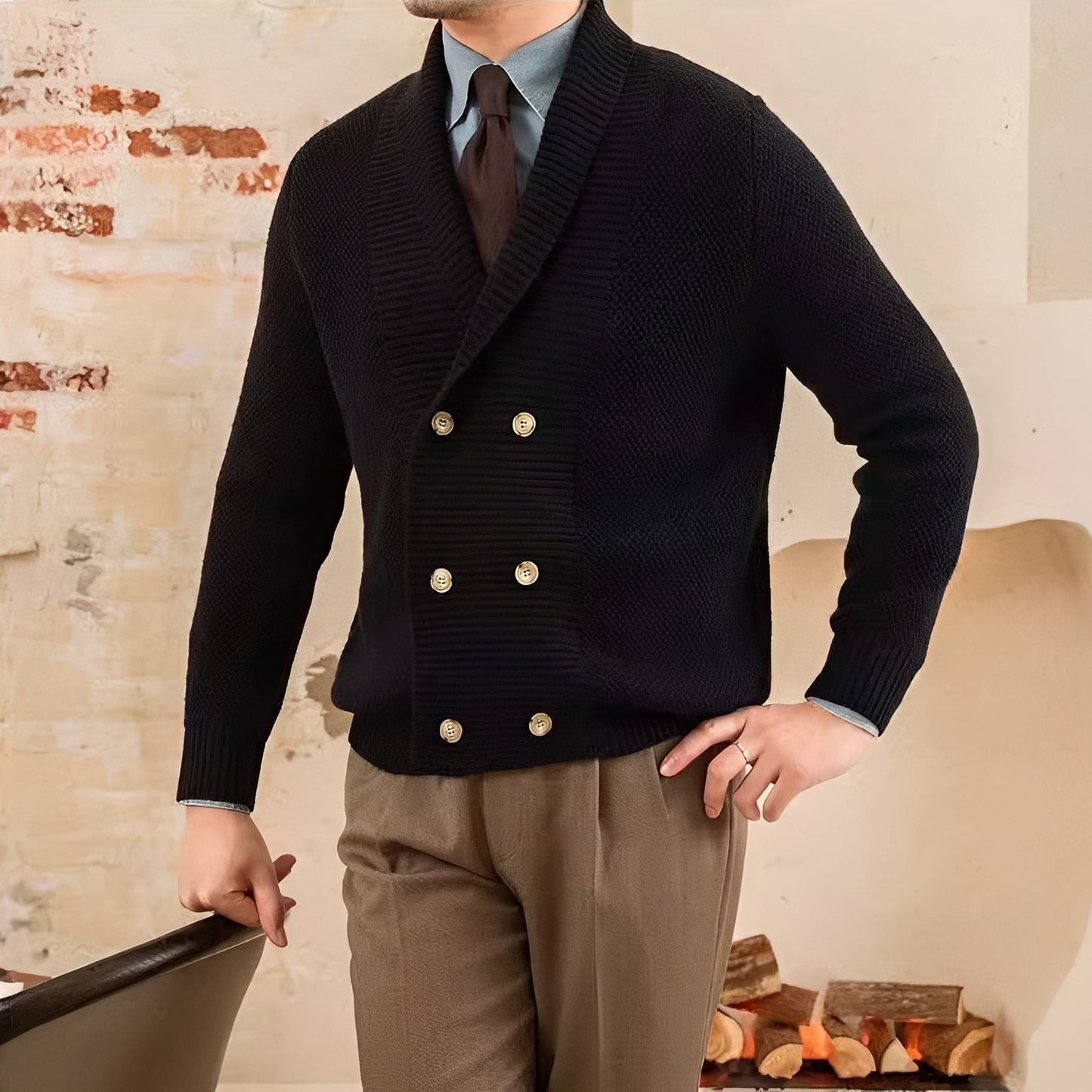 Arthur - Elegantti V-kaula-aukkoinen villatakki miehille