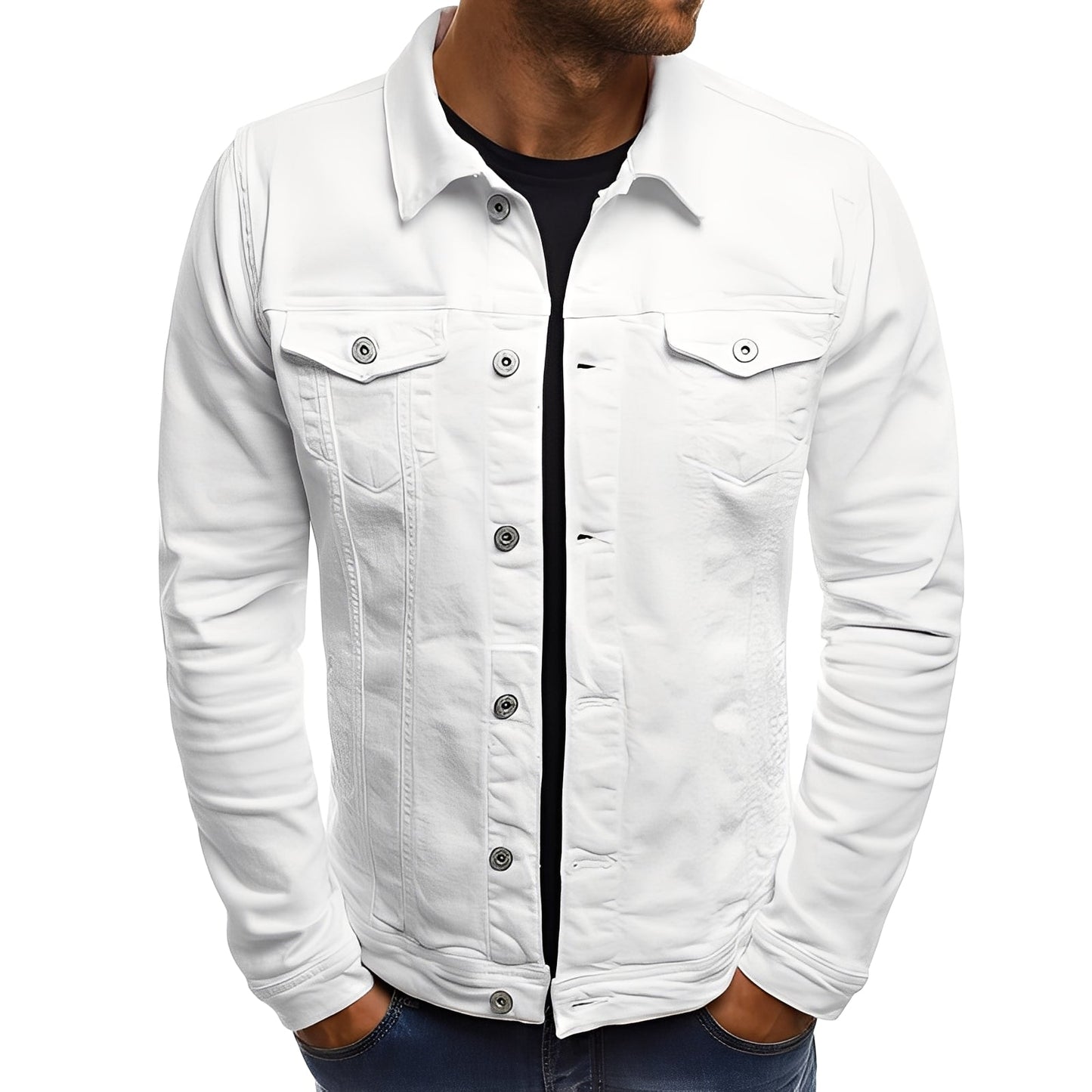 Steven - Tyylikäs Farkkutakki Taskuilla Miehille