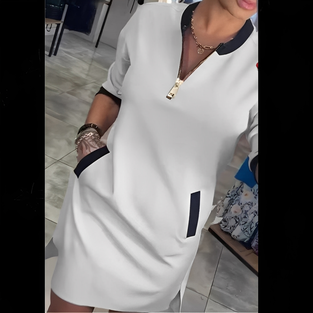 Angelena - Tyylikäs pitkähihainen mekko naisille