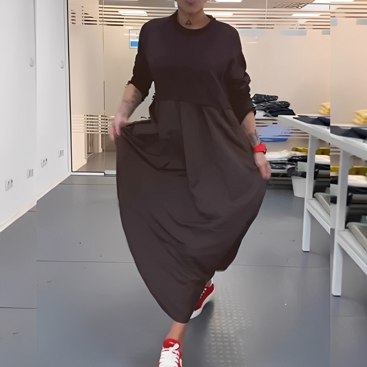 Gisèle - Rento mekko pyöreä kaulus naisille