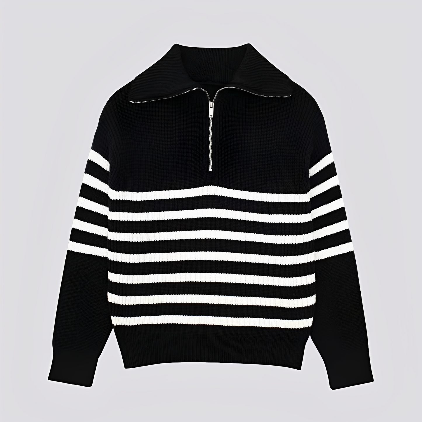 Christine - Tyylikäs raidallinen vetoketjullinen villapaita naisille