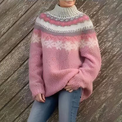 Manuela - Talvinen naisten villapaita pohjoismainen kuvio