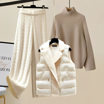 Lucie - Tyylikäs 3-osainen neulesetti naisille