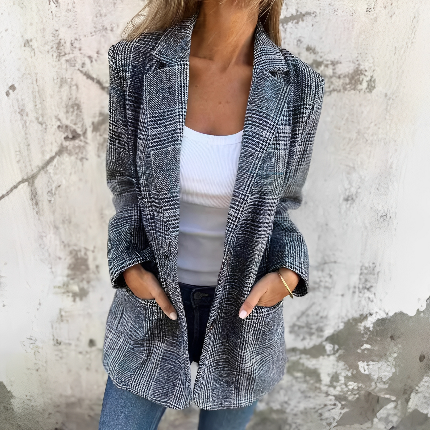 Ellen - Muodollinen ruudullinen bleiseri naisille