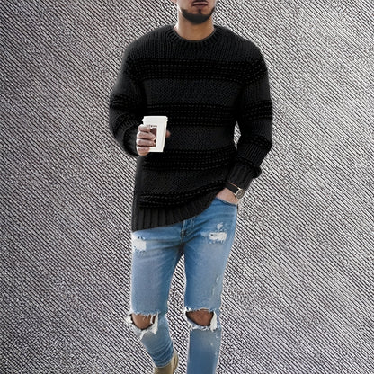 Ronnie - Rento raidallinen neulepusero miehille