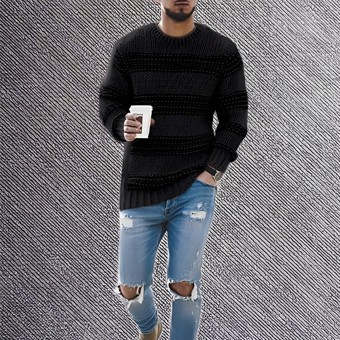 Kenzo - Pehmeät raitasvetari miehille