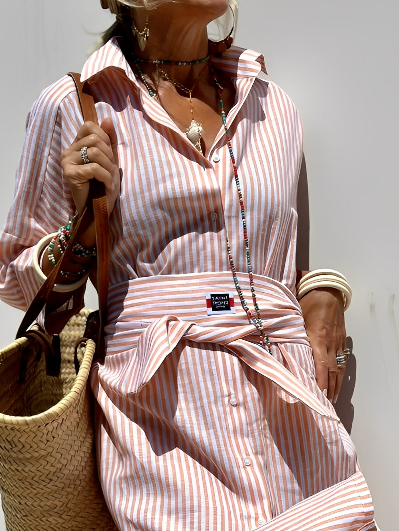 Christel - Pitkä pikeemekko raidoilla naisille