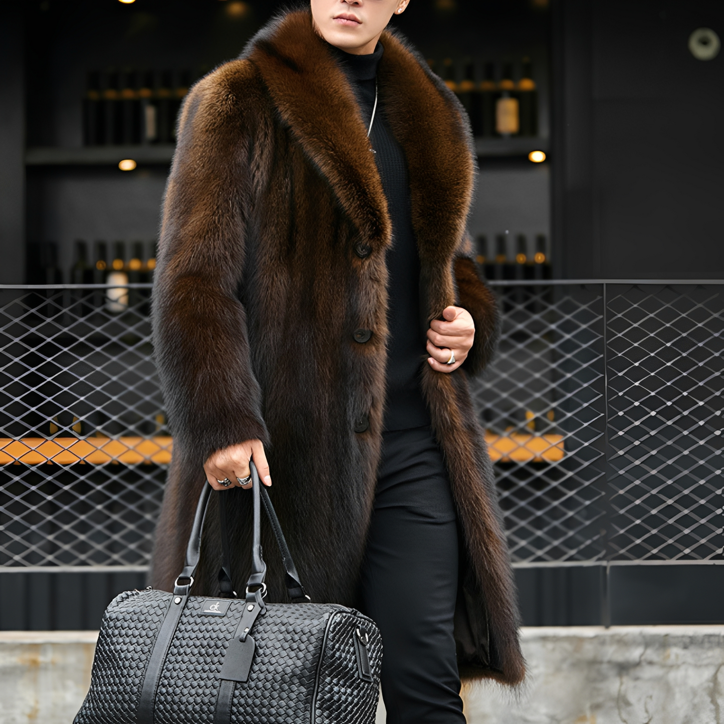 Matteo - Elegantti pitkä turkistakki miehille