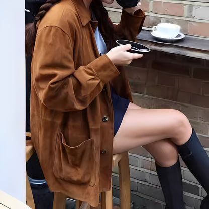 Armelle - Pehmeä takki laatikkotaskuilla naisille