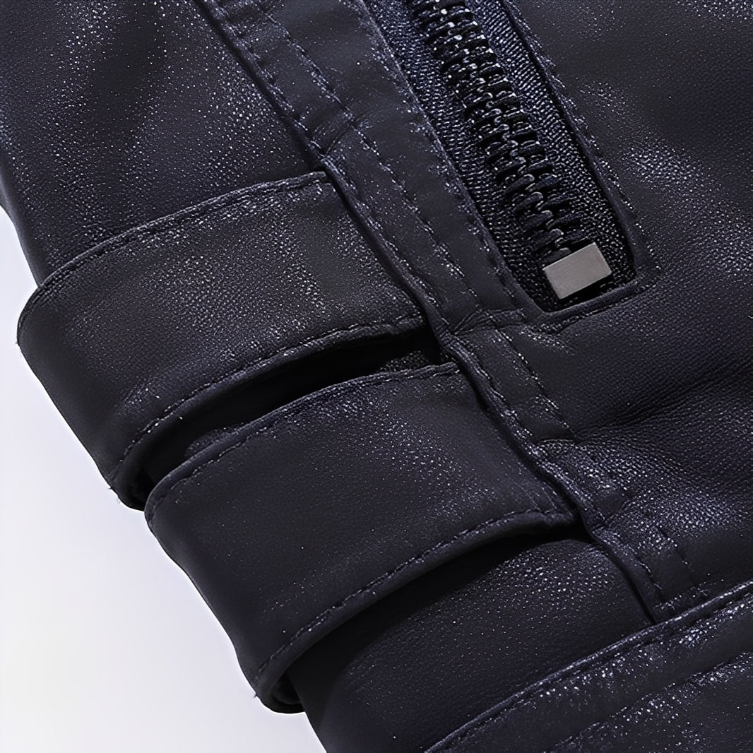 Dillan - Tyylikäs Moottoripyörä-Nahkatakki Miehille