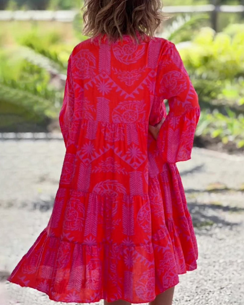 Mia – Mekko geometrisella Boho-kuviolla