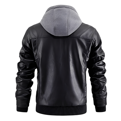 Everard - Klassinen moottoripyörätakki hupulla miehille