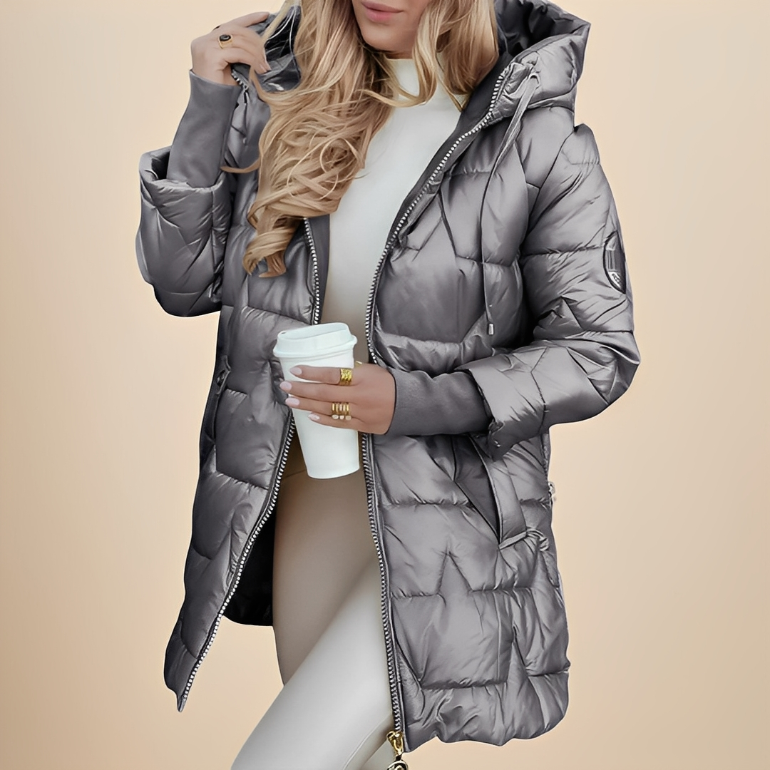 Angelie - Tyylikäs talvitakki hupulla naisille