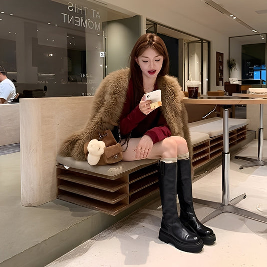 Christine - Tyylikkäät pitkät nahkasaappaat naisille