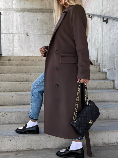 Suzanne - Klassinen kaksirivinen takki vyöllä naisille