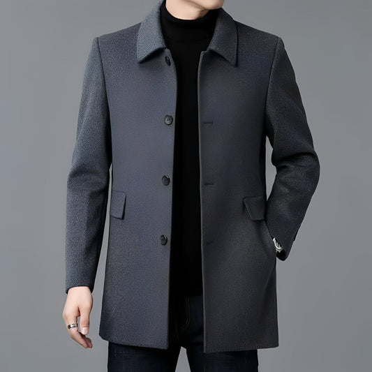 Jerry - Muotimainen yksirivinen villakangastakki miehille