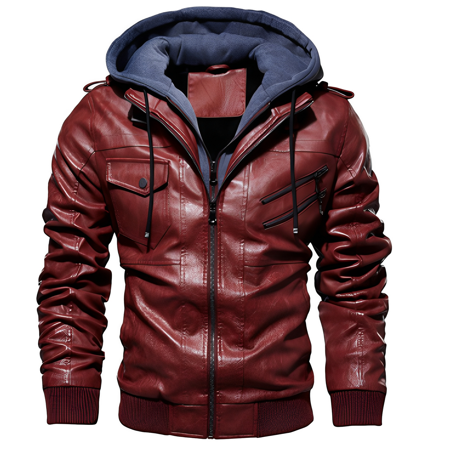 Brian - Tyylikäs nahkatakki hupulla miehille