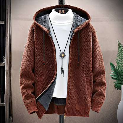 Roni - Moderni neulehuppari fleecesisuksella miehille