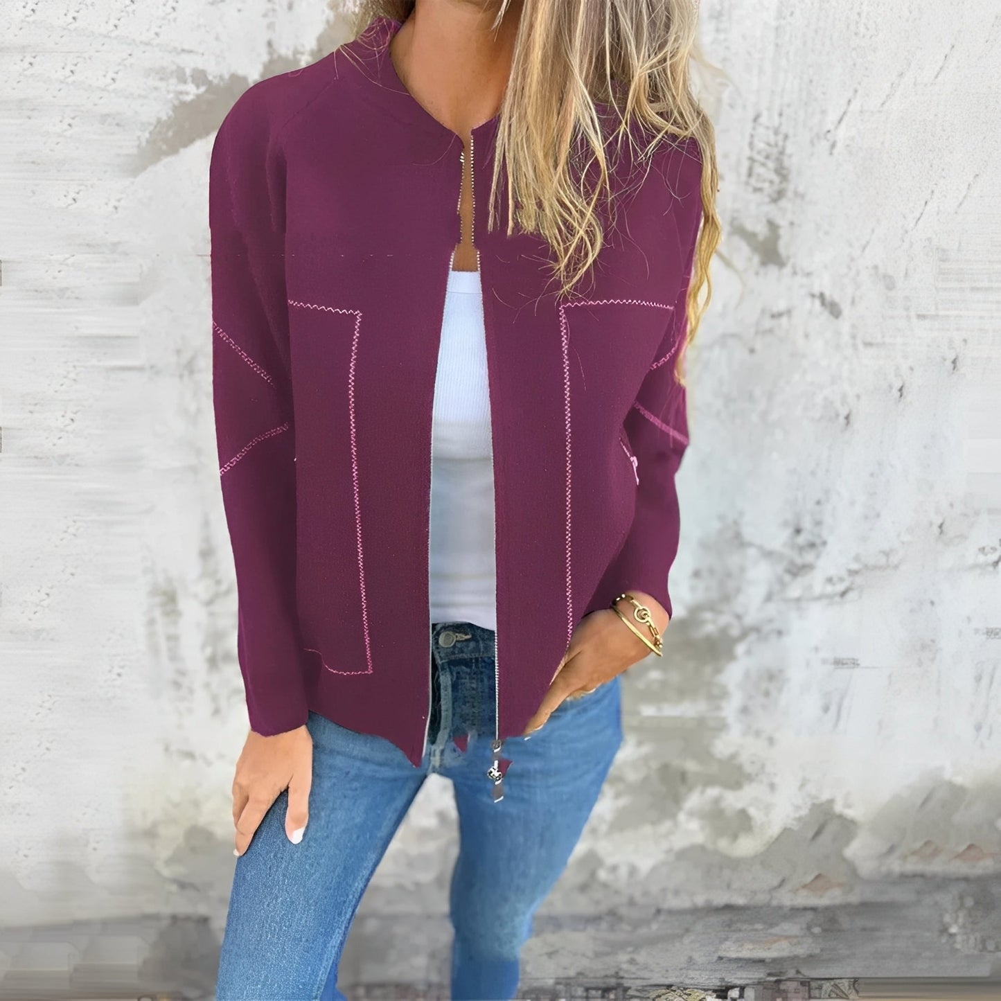 Chelsea - Tyylikäs takki vetoketjulla naisille