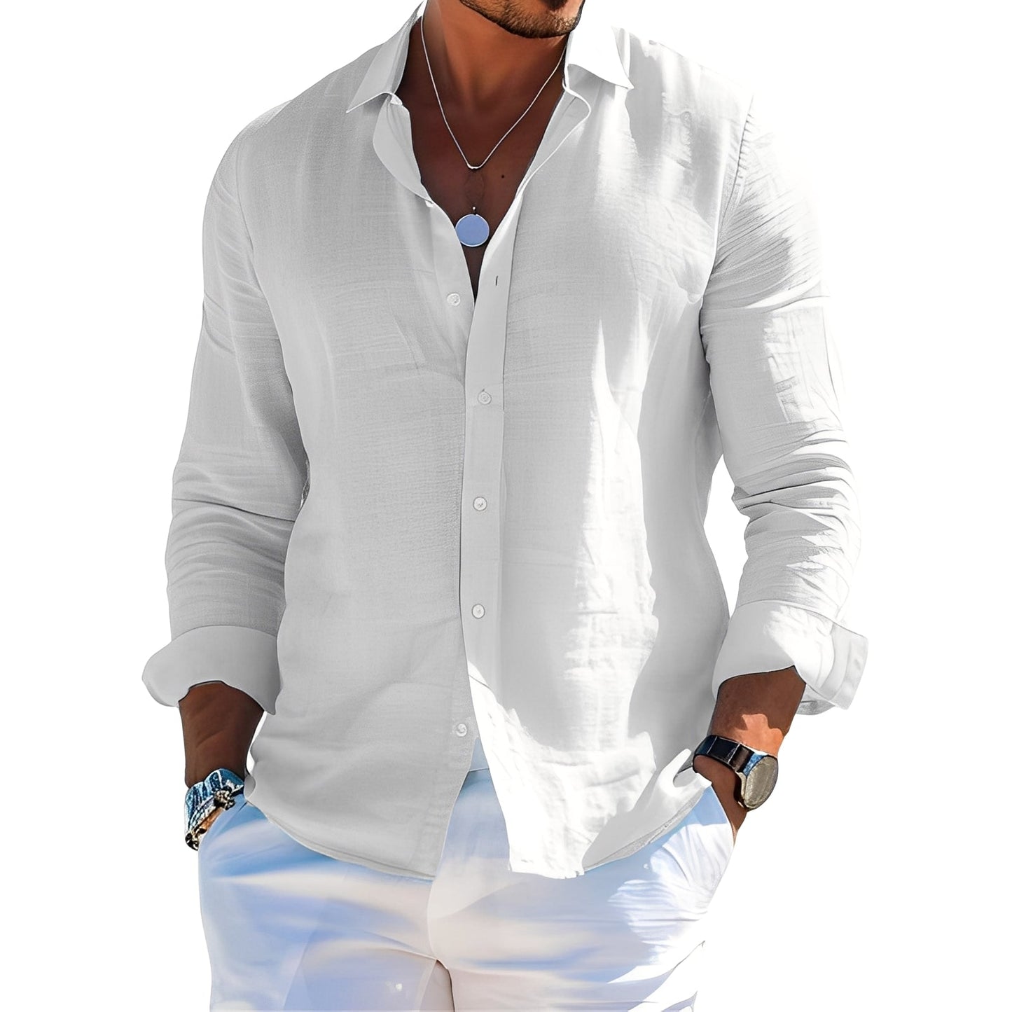 Félicien - Pitkähihainen klassinen pikeepaita miehille