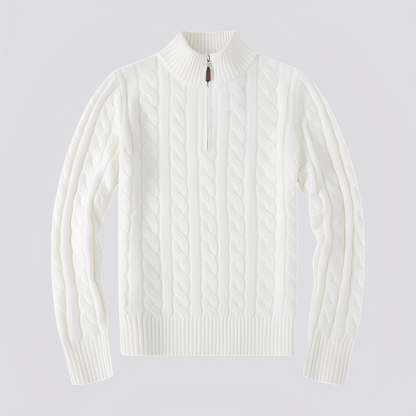 Jasper - Tyylikäs vetoketjullinen villapaita miehille