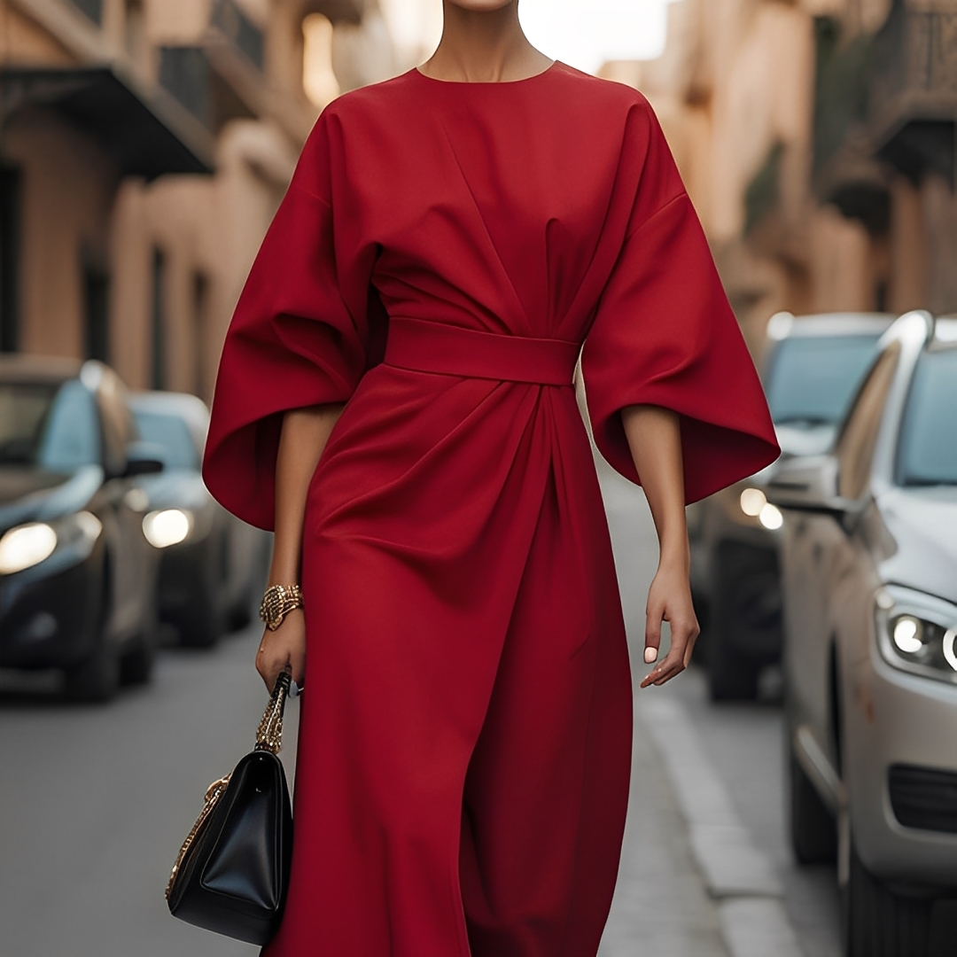 Lauriane - Tyylikäs mekko naisten lyhtyhihoilla