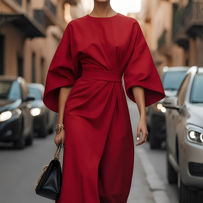 Lauriane - Tyylikäs mekko naisten lyhtyhihoilla