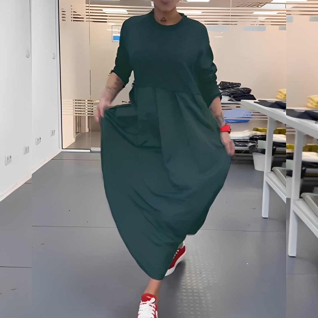 Gisèle - Rento mekko pyöreä kaulus naisille