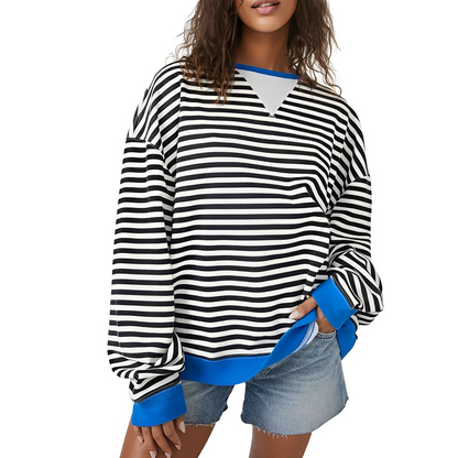 Pénélope - Ylisuuri raidallinen villapaita naisille