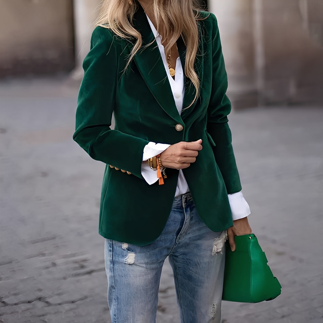 Lyliane - Rento klassinen nappitakki naisille