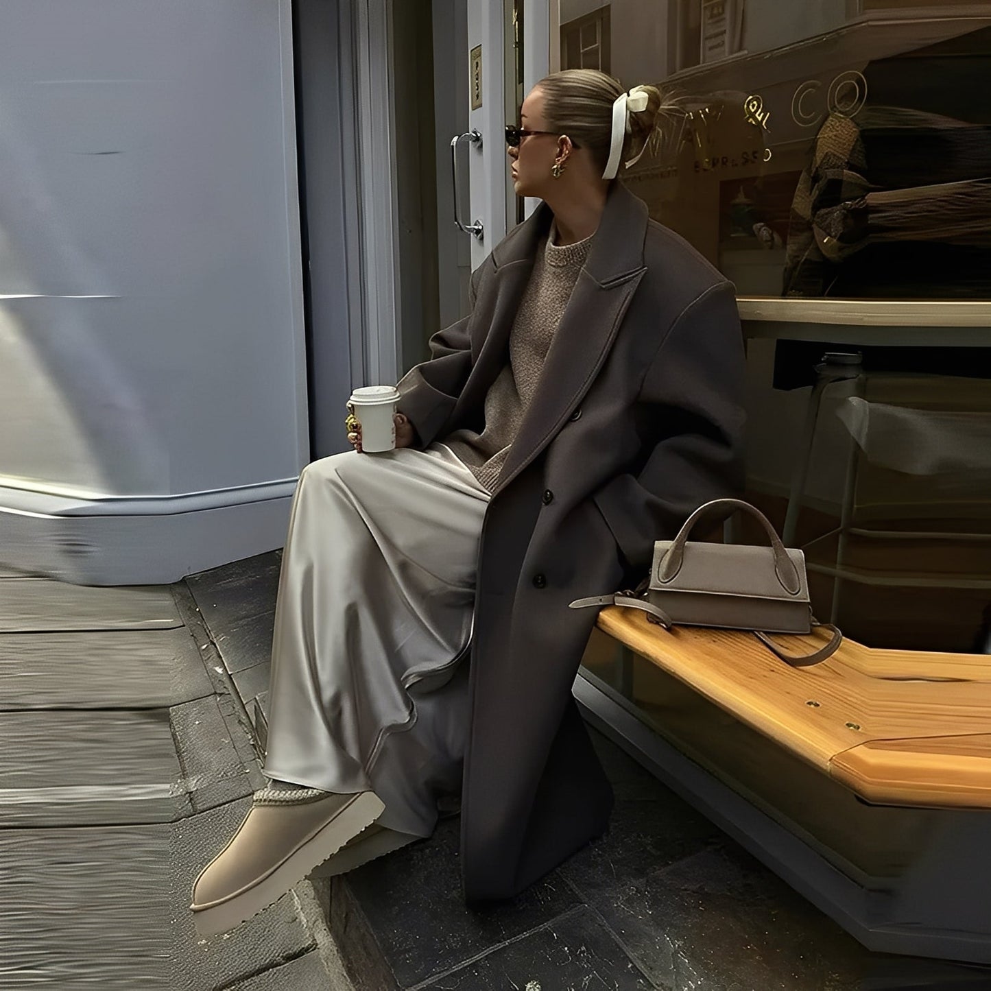 Veronica - Elegantti, väljästi istuva pitkä takki naisille