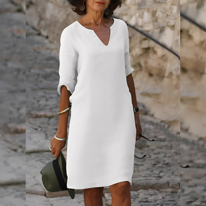 Guilaine - Elegantti V-kauluksinen mekko naisille