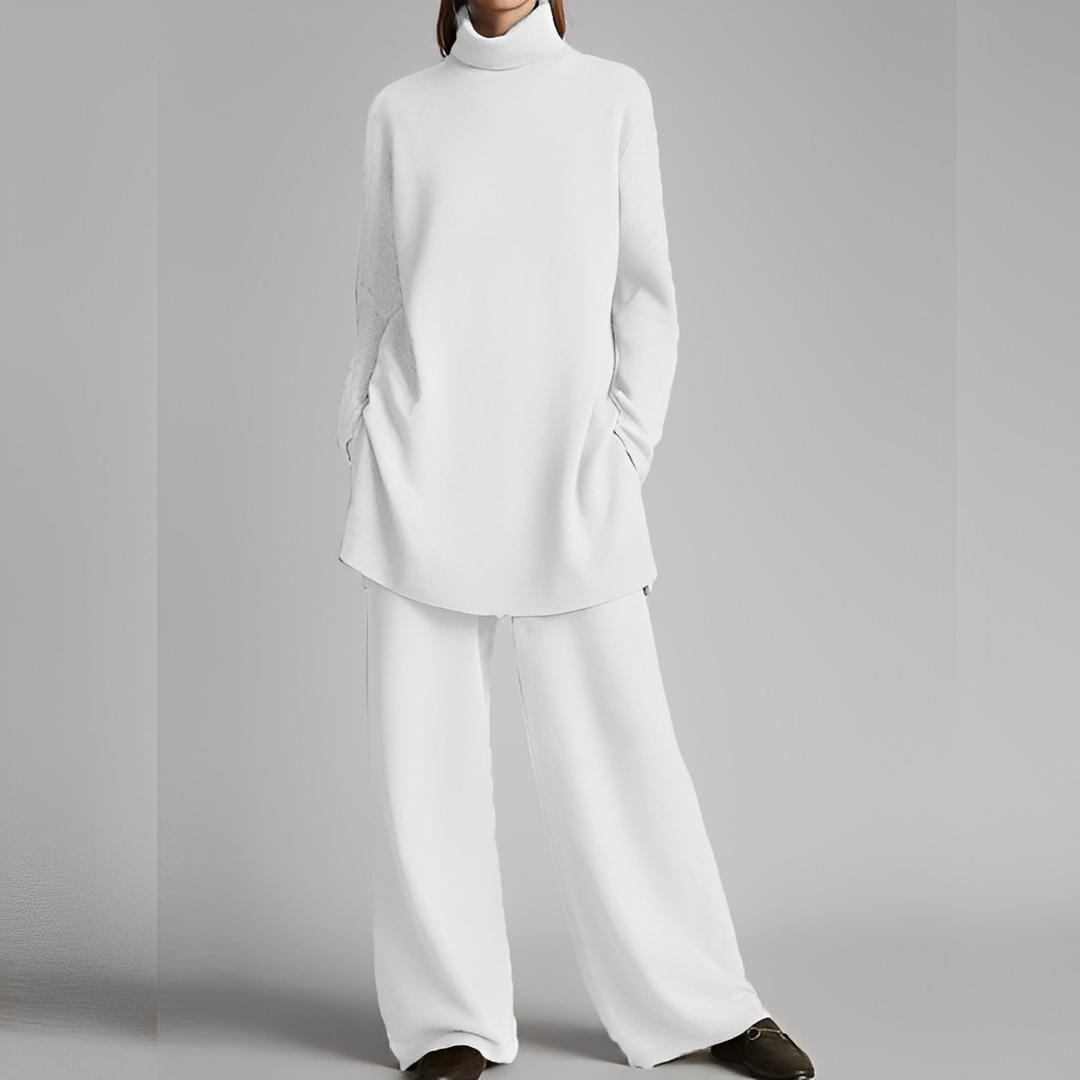 Mireille - Villapaita ja talvihousut rento naisten asu