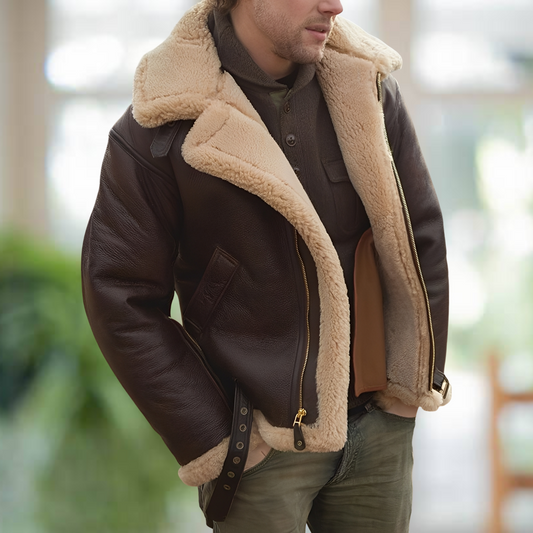 Leandro – Miesten nahkatakki biker-tyyliin