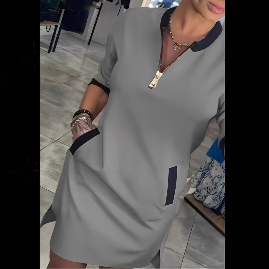 Angelena - Tyylikäs pitkähihainen mekko naisille