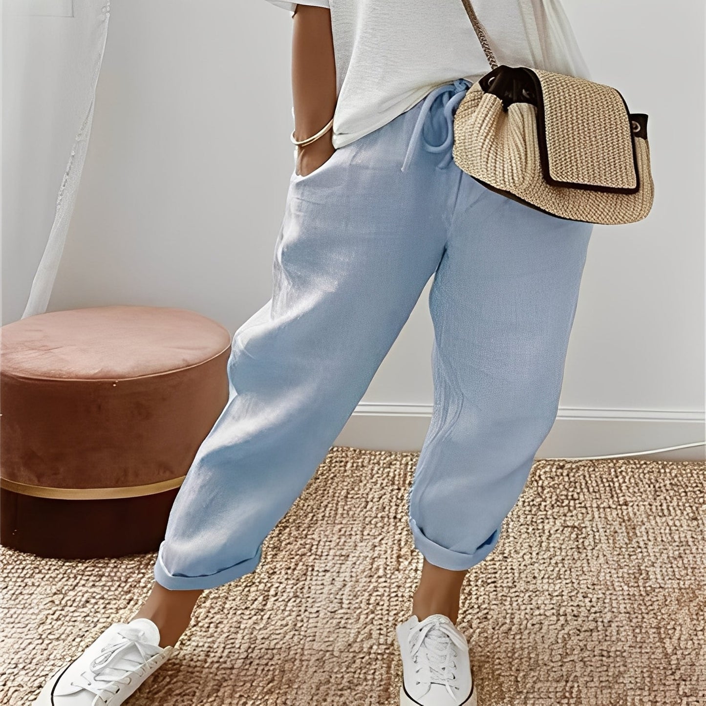 Brigitte - Housut kiristysnauhalla naisille