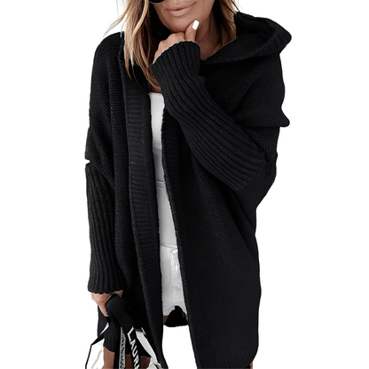 Maryellen - Neulottu neuletakki hupulla naisille