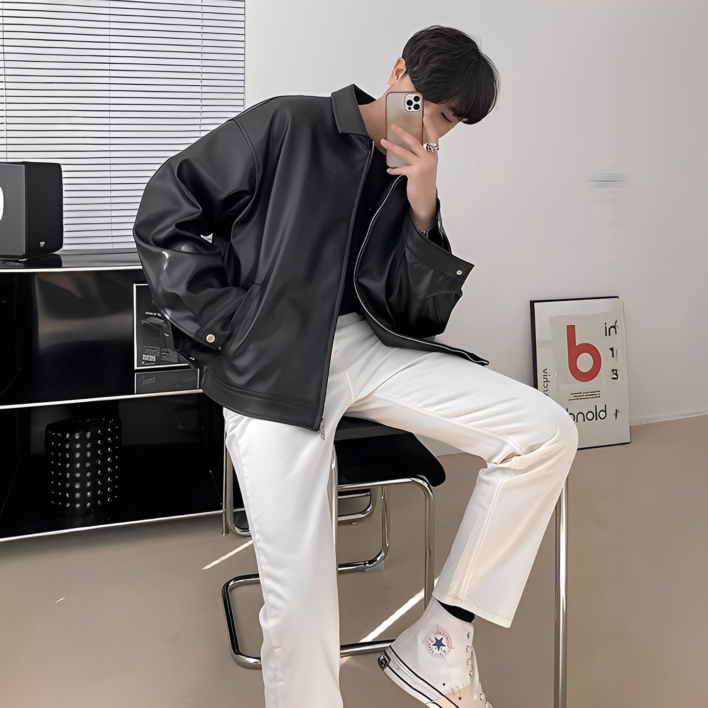 Lohan - Ylisuuri nahkainen lentäjätakki miehille