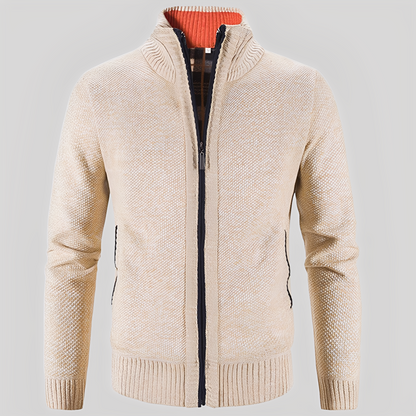 Kelvin - Yksinkertainen vetoketjullinen neuletakki miehille