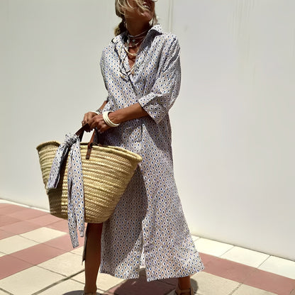 Paulette - Klassinen raidallinen paitamekko naisille