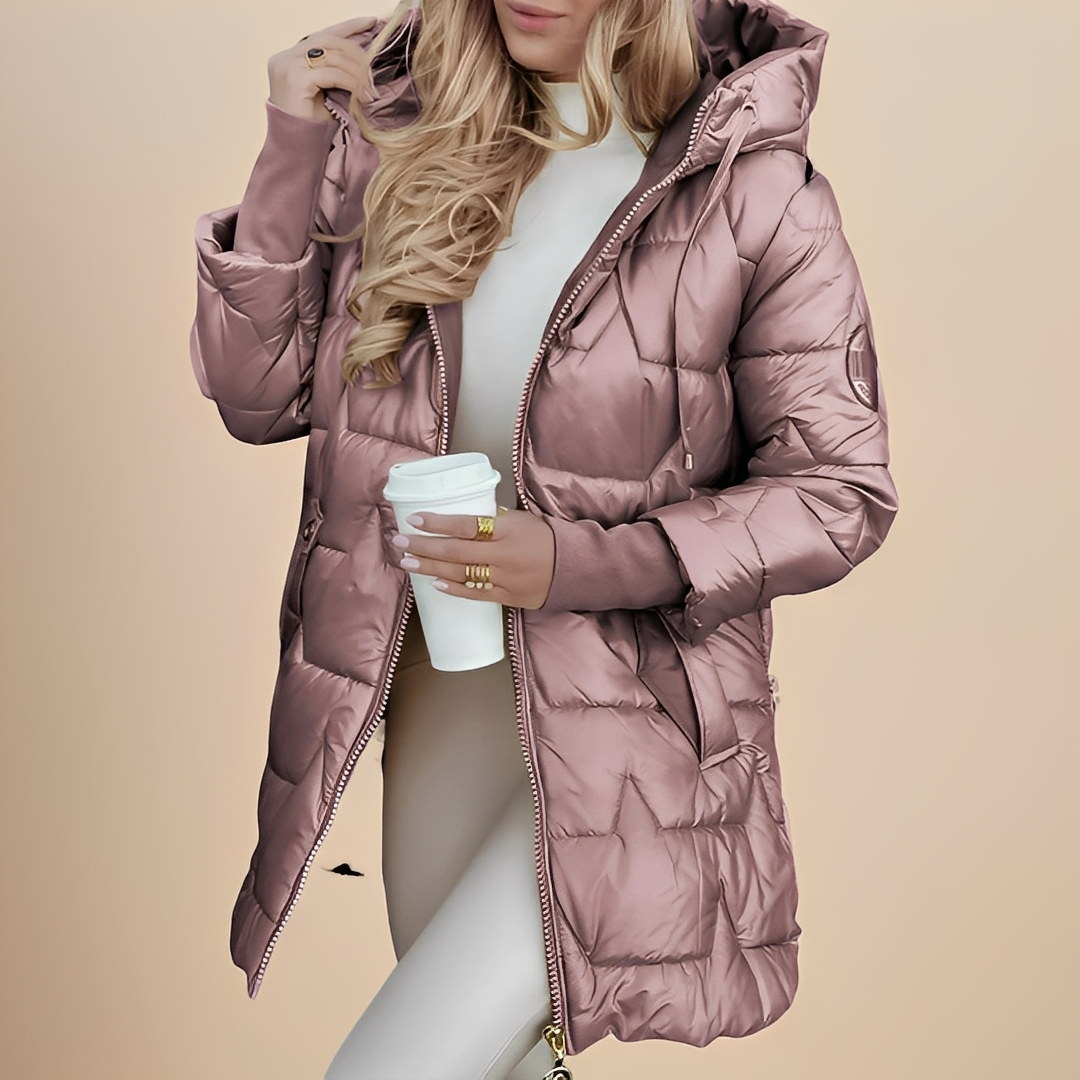 Angelie - Tyylikäs talvitakki hupulla naisille