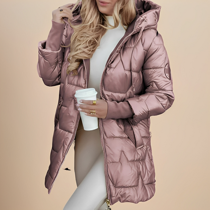 Angelie - Tyylikäs talvitakki hupulla naisille