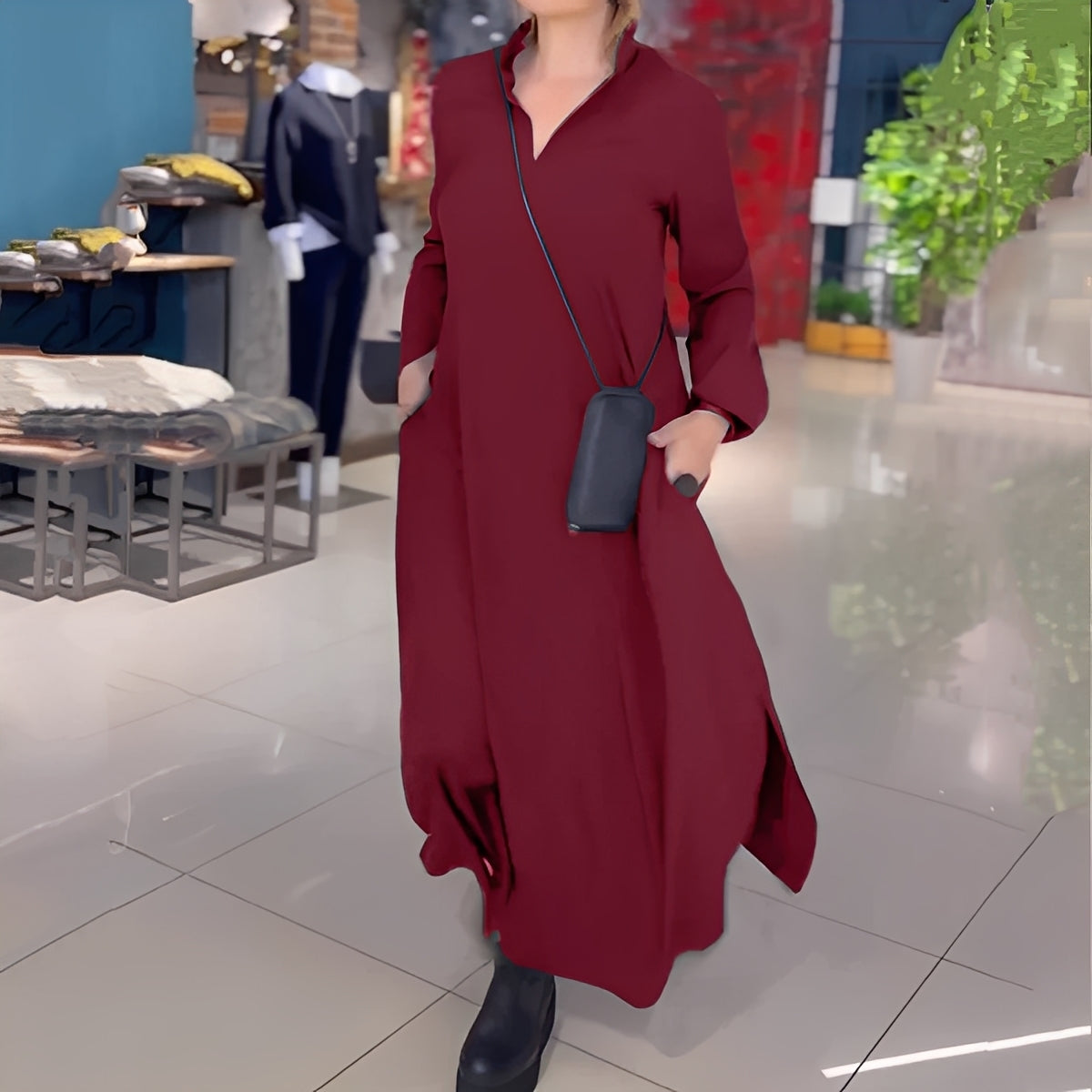 Hélène - Vapaa mekko sivuhalkiolla naisille