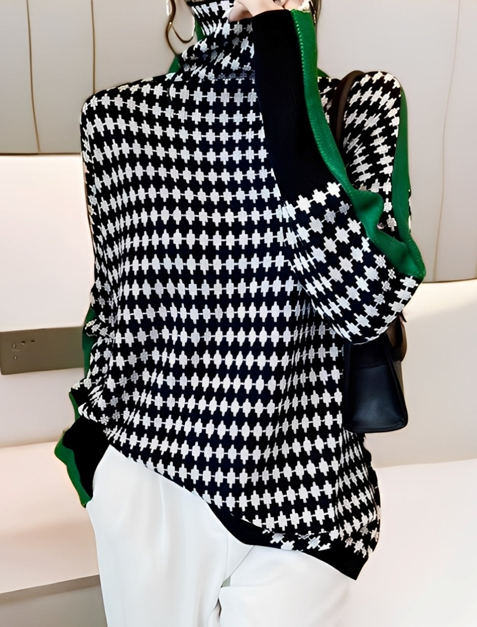 Bryony - Tyylikäs neulepusero poolokauluksella naisille