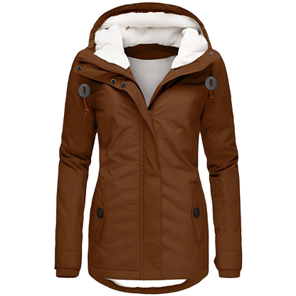 Valary - Vedenpitävä samettitakki hupulla naisille