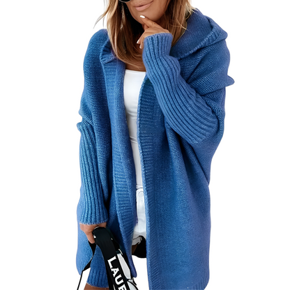 Maryellen - Neulottu neuletakki hupulla naisille