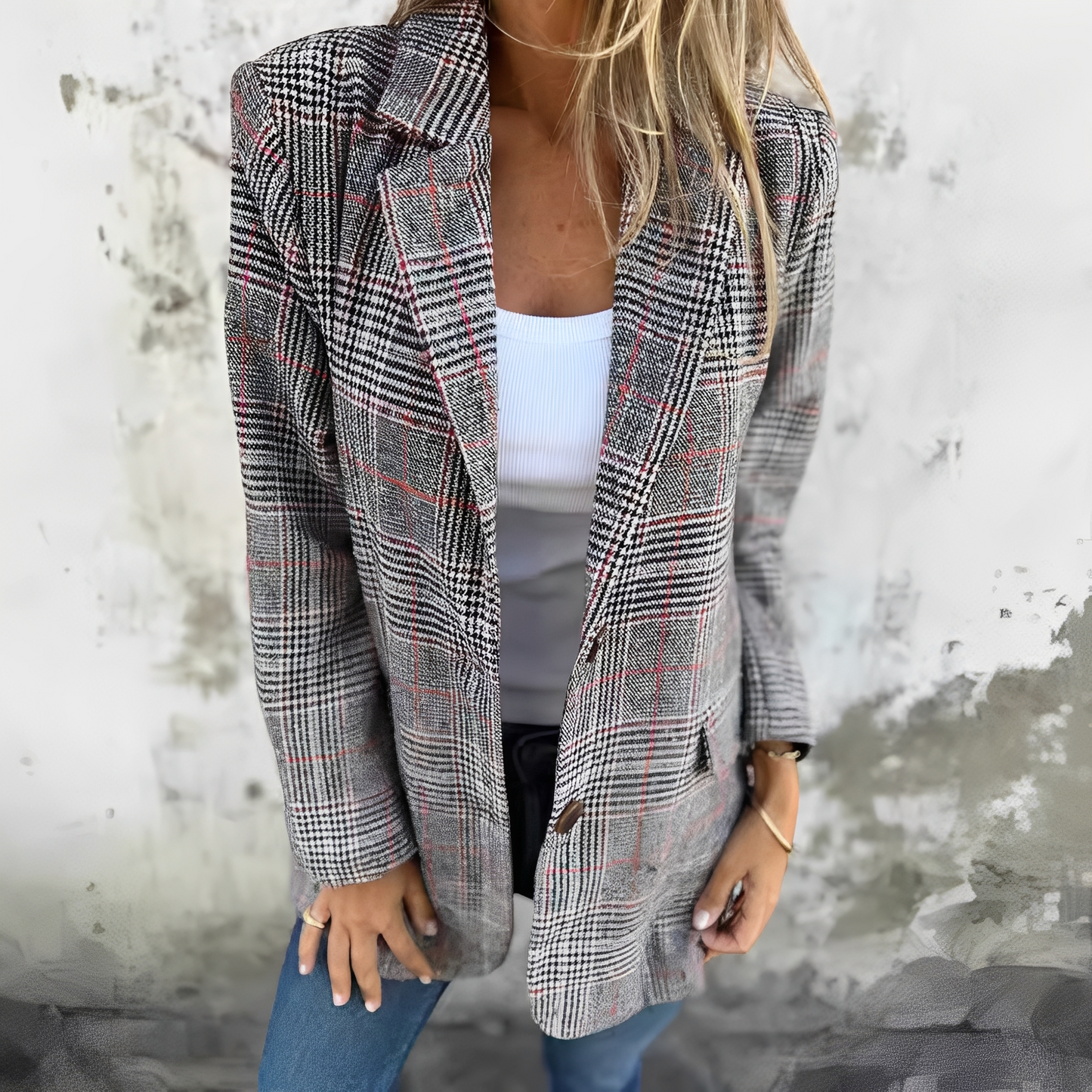 Ellen - Muodollinen ruudullinen bleiseri naisille