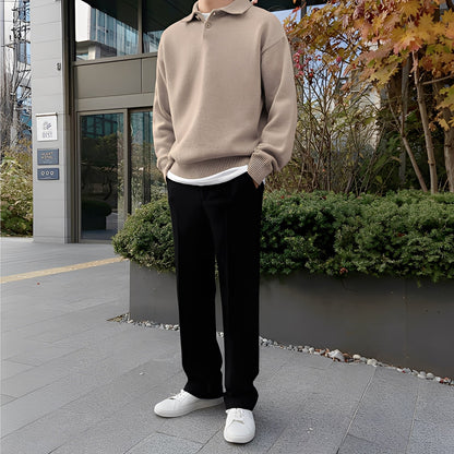 Bernard - neulottu pitkähihainen pikeepaita miehille