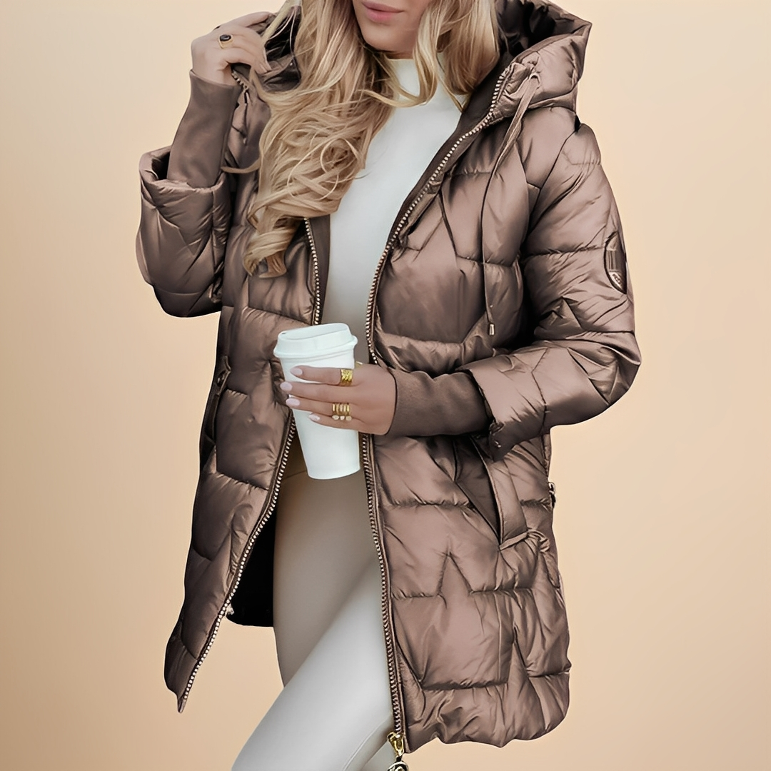 Angelie - Tyylikäs talvitakki hupulla naisille