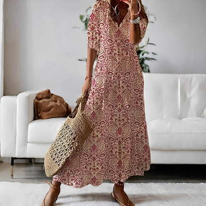 Alica - Rento V-kauluksinen vapaa-ajan mekko naisille